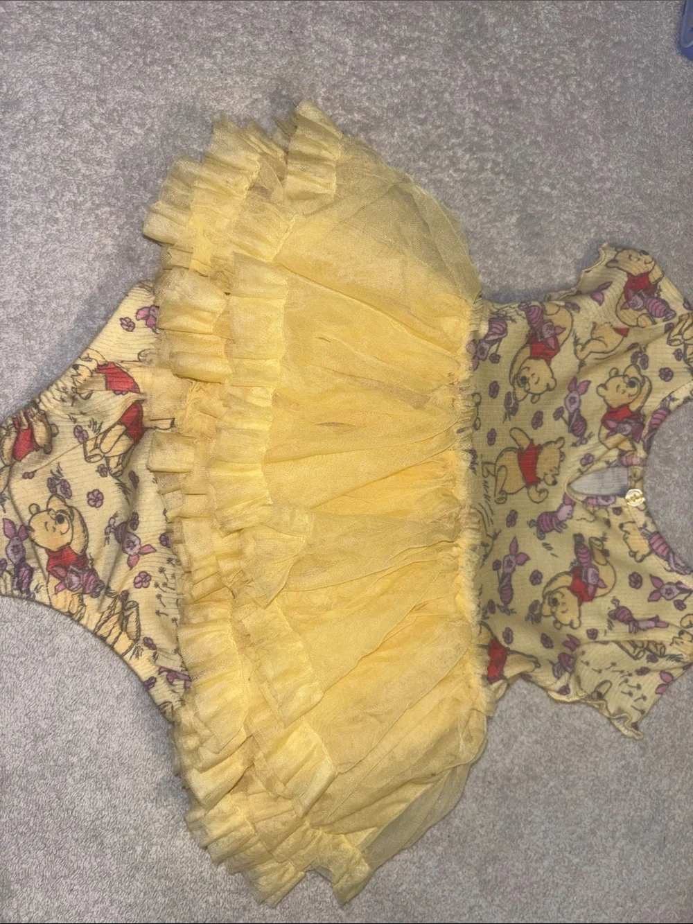 Disney Yellow Winnie the Pooh Tutu Onesie Dress